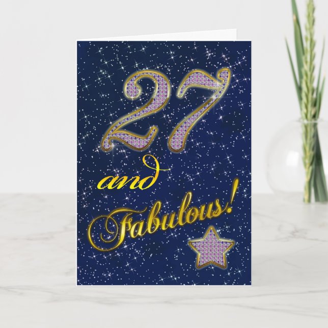 Tarjeta 27mo cumpleaños para alguien fabuloso (Anverso)