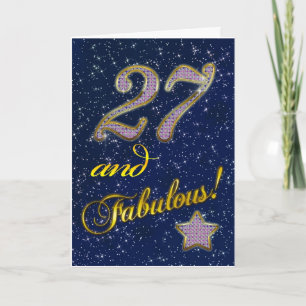 Tarjeta 27mo cumpleaños para alguien fabuloso