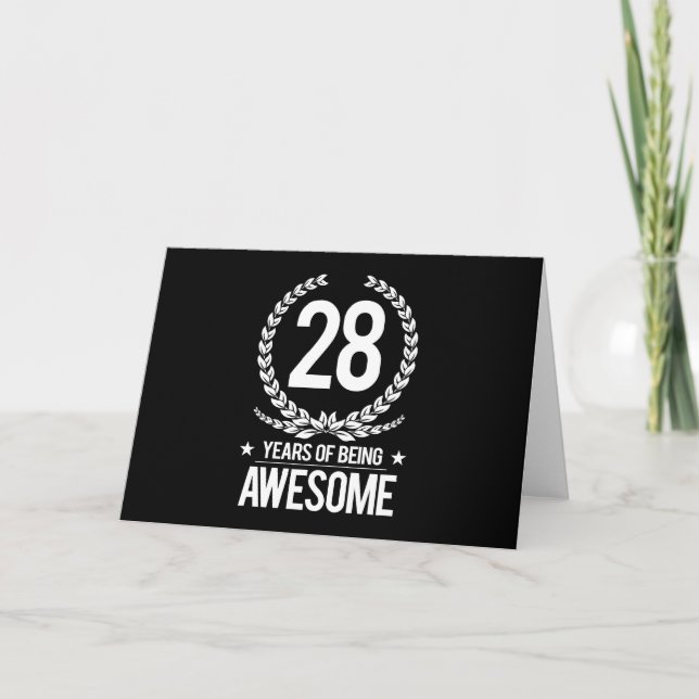 Tarjeta 28º Cumpleaños (28 Años De Ser Increíble) (Anverso)