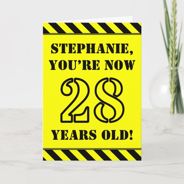 Tarjeta 28º cumpleaños: texto de estilo de galería de símb (Anverso)