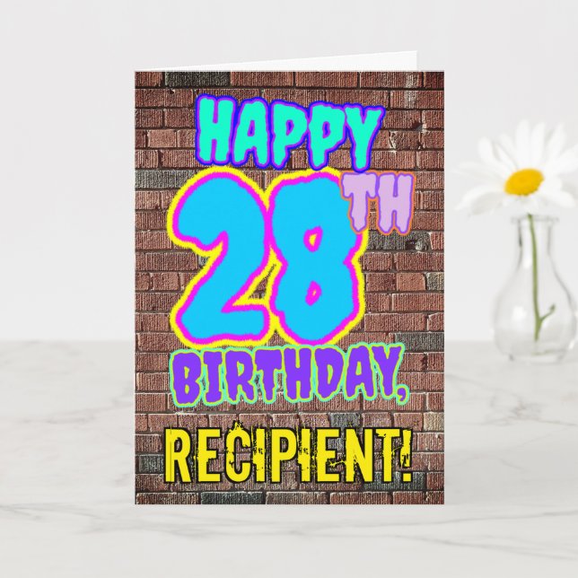 Tarjeta 28 Aniversario - Diversión, graffiti urbano inspir (Planta pequeña)