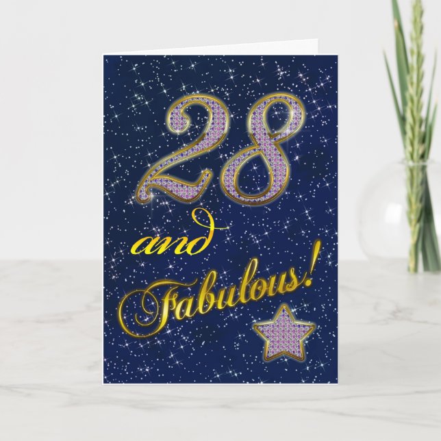 Tarjeta 28vo cuarto cumpleaños para alguien fabuloso (Anverso)