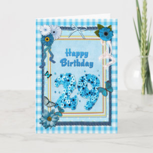 Tarjeta 29.º cumpleaños con un efecto scrapbook