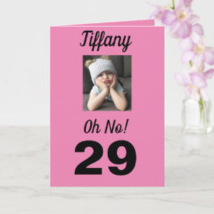 Tarjeta 29 Aniversario Oh No! Gracioso Cute Girly