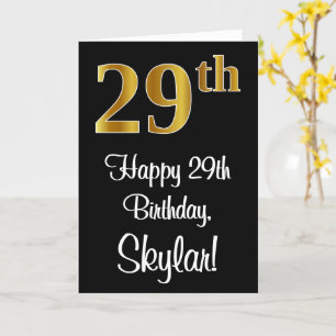 Tarjeta 29 cumpleaños ~ Elegante lujoso Faux Gold Look #