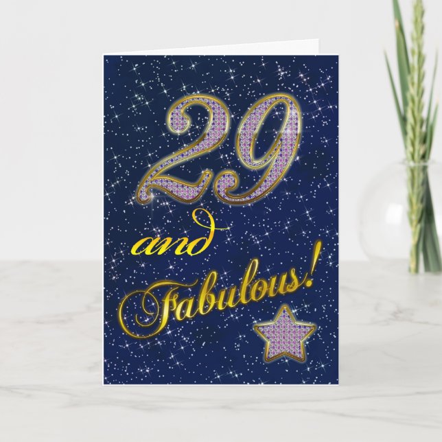 Tarjeta 29° cumpleaños para alguien Fabuloso (Anverso)
