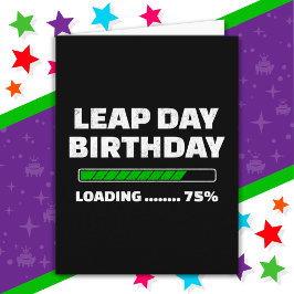 Tarjeta 29 de febrero Año Salto Cumpleaños 75% Día de Salt