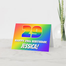 Tarjeta 29th Birthday: Multicolored Rainbow Pattern # 29