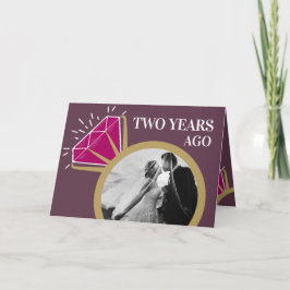 Tarjeta 2.ª avispa de aniversario de bodas ahora, entonces