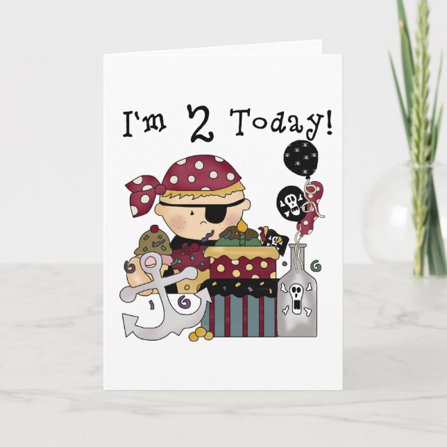 Tarjeta 2.ª camiseta y regalo pirata de cumpleaños (Anverso)