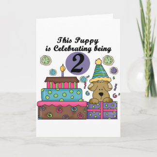 Tarjeta 2.ª Camiseta y Regalos de Cachorro de Cumpleaños