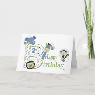 Tarjeta 2.ª carta animal de cumpleaños con puntos