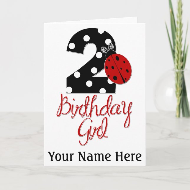 Tarjeta 2.ª Chica de cumpleaños - Ladybug - 2 Lady Bug (Anverso)