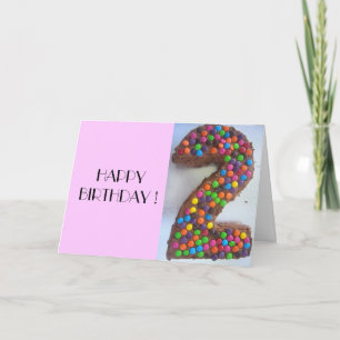 Tarjeta 2.ª tarta de cumpleaños rosa