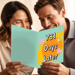 Tarjeta 2.º aniversario de bodas en días dos años después