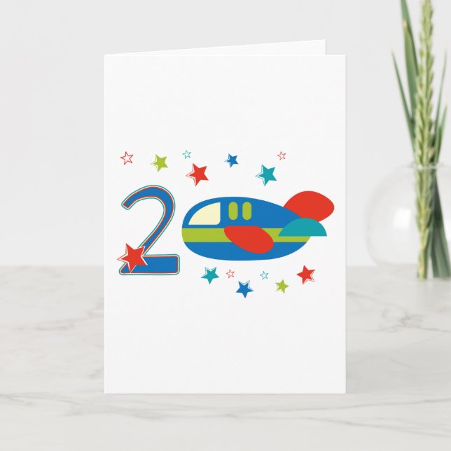 Tarjeta 2.º avión de cumpleaños (Anverso)