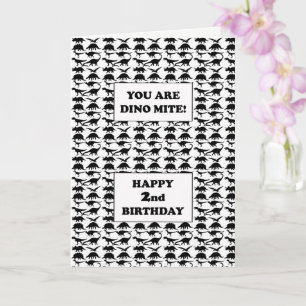 Tarjeta 2.º cumpleaños Dino Mite