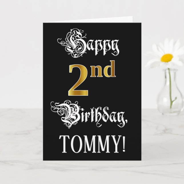 Tarjeta 2.º Cumpleaños — Guión de Fancy; Mirada de Oro Fau (Planta pequeña)