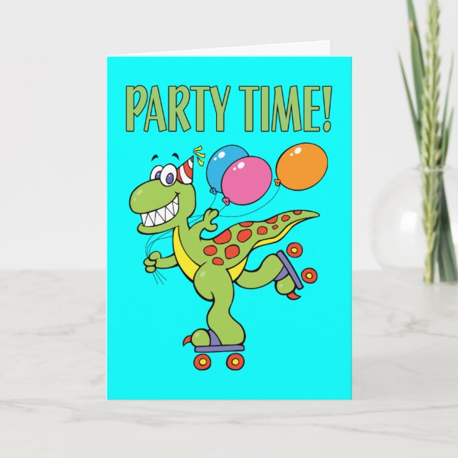 Tarjeta 2.º dinosaurio de cumpleaños (Anverso)