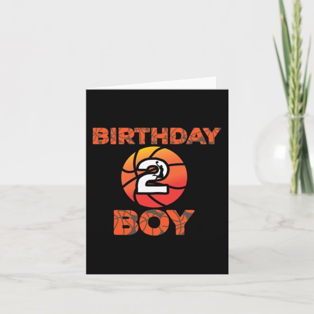 Tarjeta 2.º Fiesta de baloncesto de cumpleaños de 2 años (Anverso)