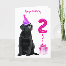 Tarjeta 2.º tema de la cachorro de cumpleaños - Cute Perro
