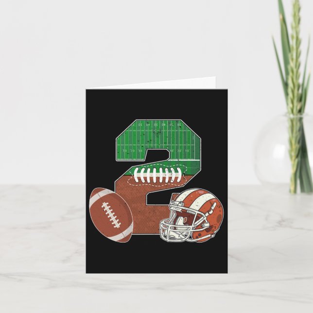 Tarjeta 2.º tema del fútbol de cumpleaños Fiesta niño de 2 (Anverso)