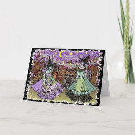 Tarjeta 2 brujas de Edwardian en un bosque frecuentado