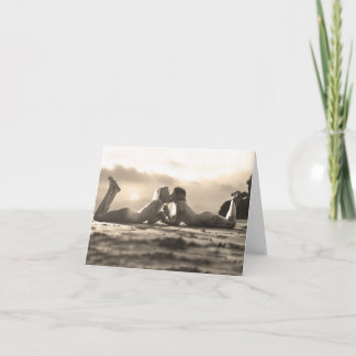Tarjeta 2 chicas en la playa - solicitud especial