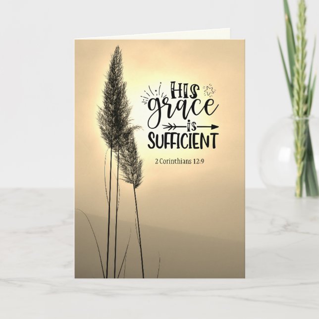 Tarjeta 2 Corintios 12:9 Su gracia es suficiente (Anverso)