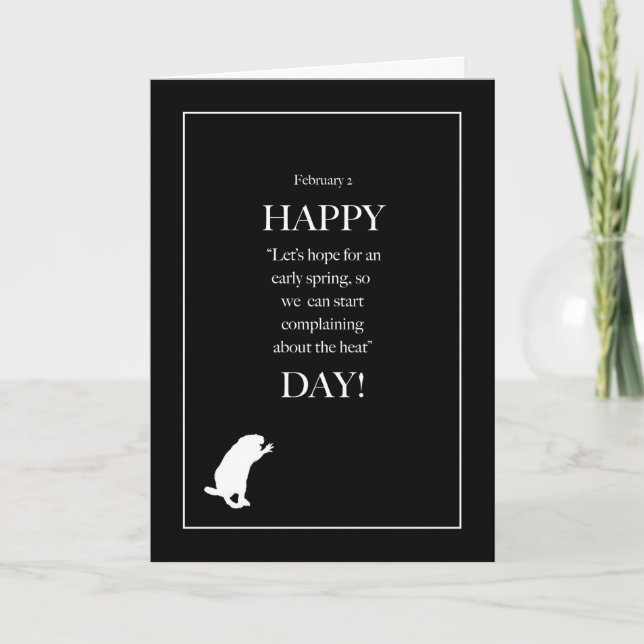 Tarjeta 2 de febrero, día de la marmota chistoso (Anverso)