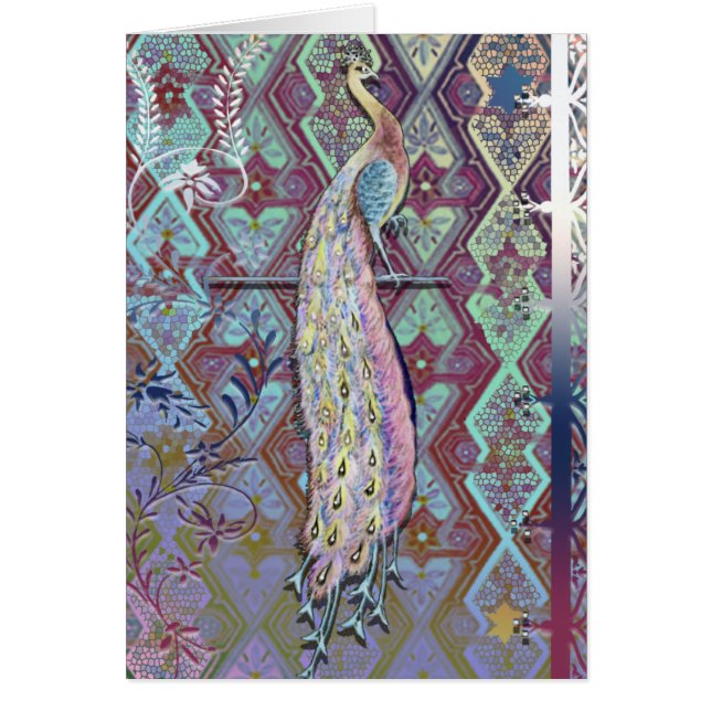 Tarjeta 2 del pavo real (Frente)