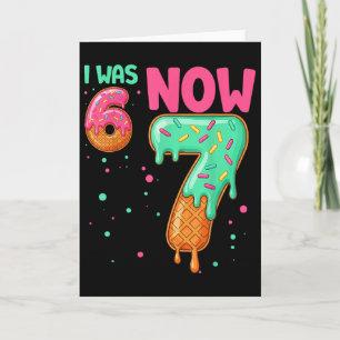 Tarjeta 2 lados 67 Yo era 6 Ahora 7 Frente y Ck