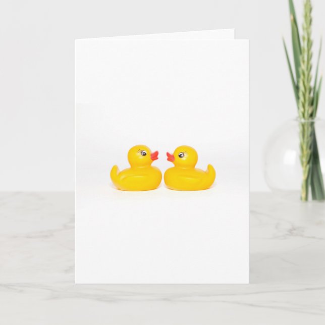 Tarjeta 2 patos de goma en amor (Anverso)