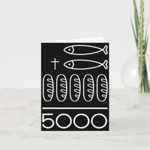 Tarjeta 2 pescados 5 panes jesus alimenta a los 5000 crist