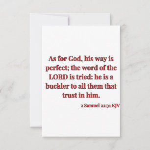 Tarjeta 2 Samuel 22:31 KJV Biblia Verse Flat Greeting