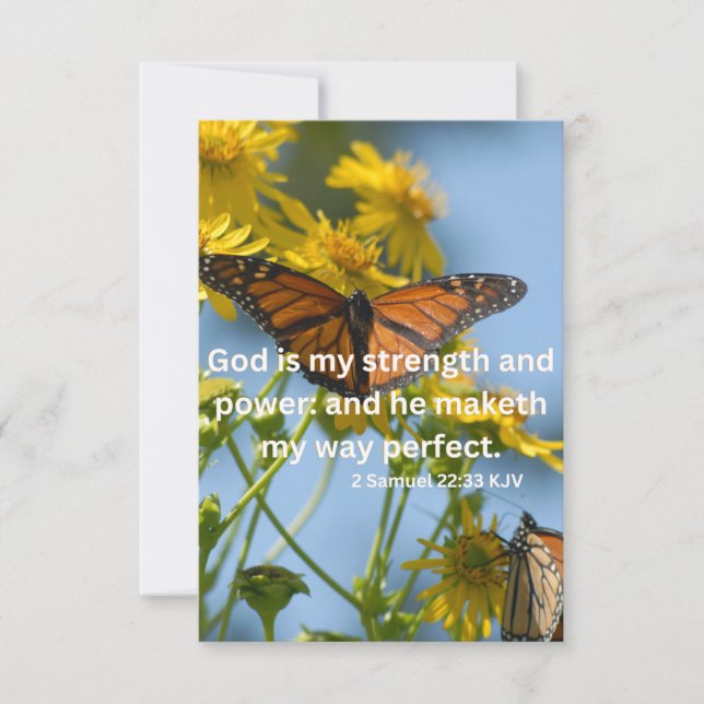 Tarjeta 2 Samuel 22:33 KJV Biblia Scripture Fic Greeting (Anverso)