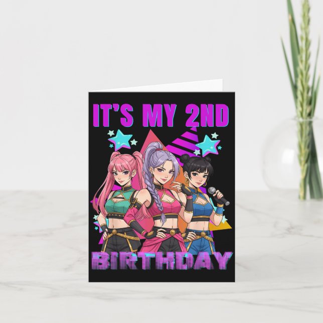 Tarjeta 2 Years Old Birthday K P Kids 2nd Birthday Girls K (Anverso)