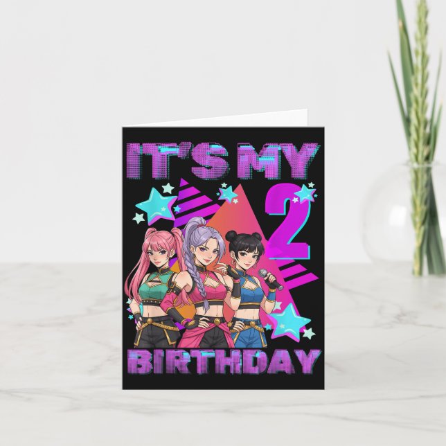 Tarjeta 2 Years Old Birthday K P Kids 2nd Birthday Girls K (Anverso)