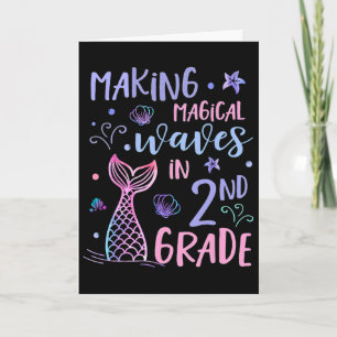 Tarjeta 2do grado para niñas adorables sirenas Ck para ir