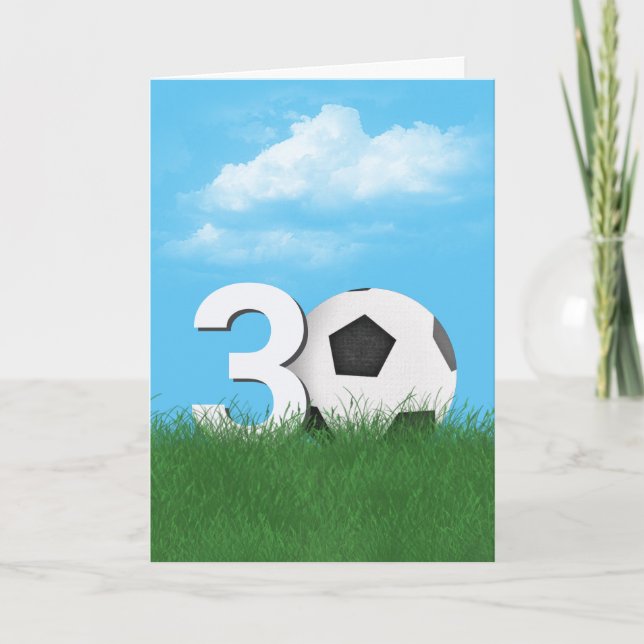 Tarjeta 30.ª Bola De Fútbol De Época En Grasa Verde (Anverso)