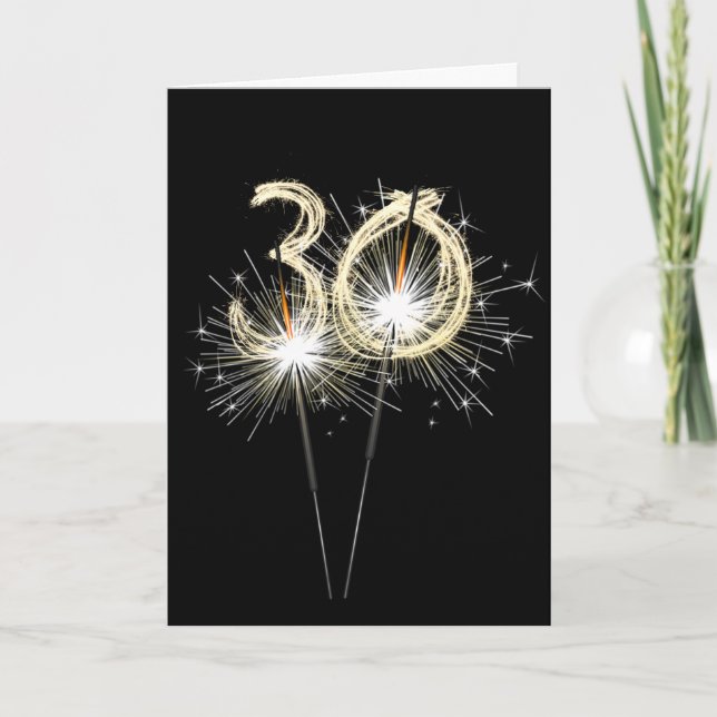 Tarjeta 30.ª estafa de cumpleaños en negro (Anverso)