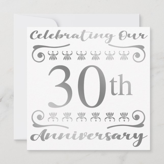 Tarjeta 30.º Aniversario Boda (Anverso)