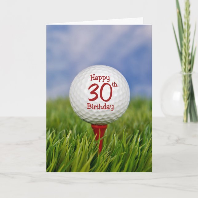 Tarjeta 30.º Ball de golf de cumpleaños (Anverso)