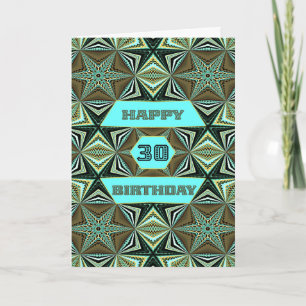 Tarjeta 30.º cumpleaños con diseño de resumen verde