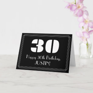 Tarjeta 30.º cumpleaños: El estilo Art Decó inspirado "30"