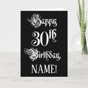 Tarjeta 30.º cumpleaños: Elegante guión + nombre personali