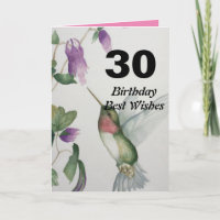 30.º cumpleaños, mejores deseos para Hummingbird F