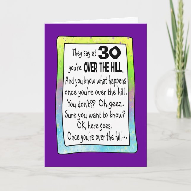TARJETA 30.º CUMPLEAÑOS SOBRE LA COLINA? (Anverso)