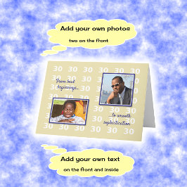 Tarjeta 30.º cumpleaños tus fotos y texto