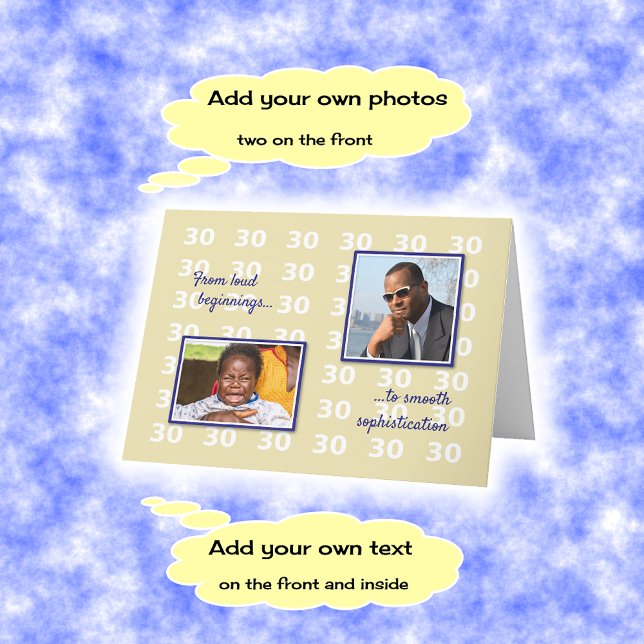 Tarjeta 30.º cumpleaños tus fotos y texto (Subido por el creador)